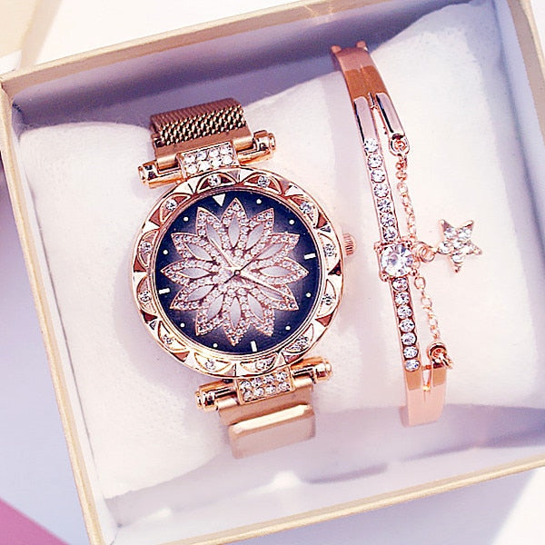 Flower Of Life Luxury Watch for Women - Stainless Steel Quartz Fashion Watch