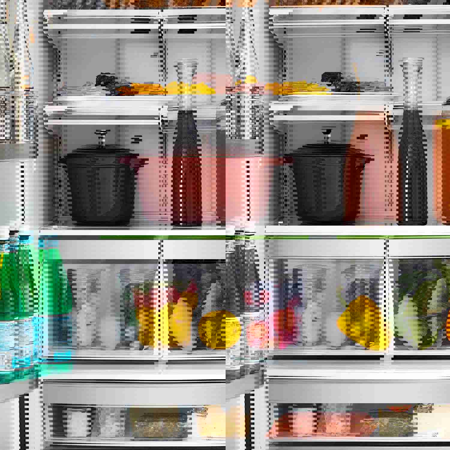 ZLINE 36 in. Autograph Edition French Door Refrigerator with Ice Maker - Fingerprint Resistant Black Stainless Steel