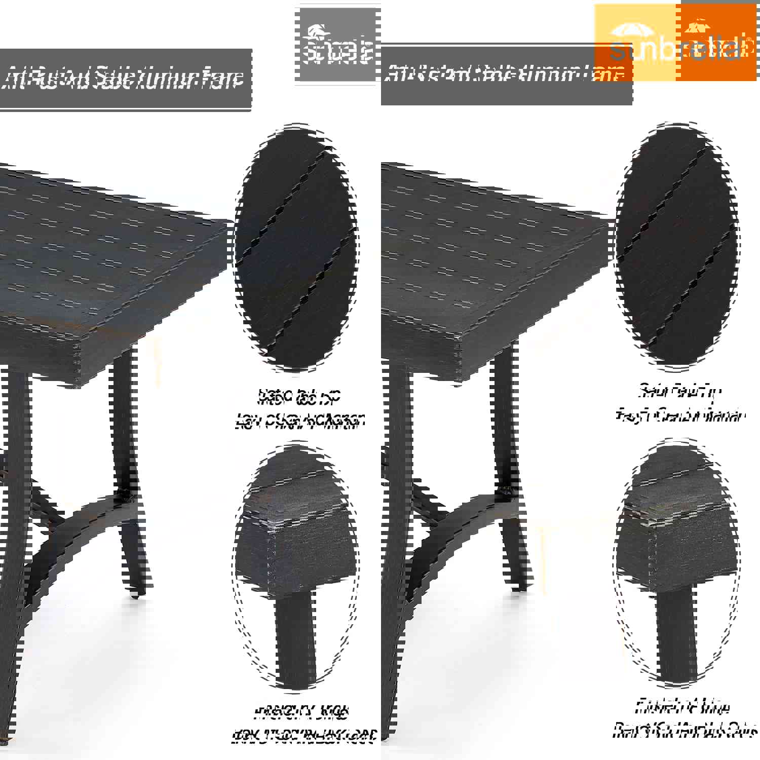 3-Piece Outdoor/Indoor Aluminum Patio Conversation Set with Sunbrella Cushions and Coffee Table