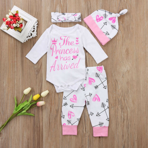 Newborn Girls Letter Printed 3 Piece Winter Clothing Set