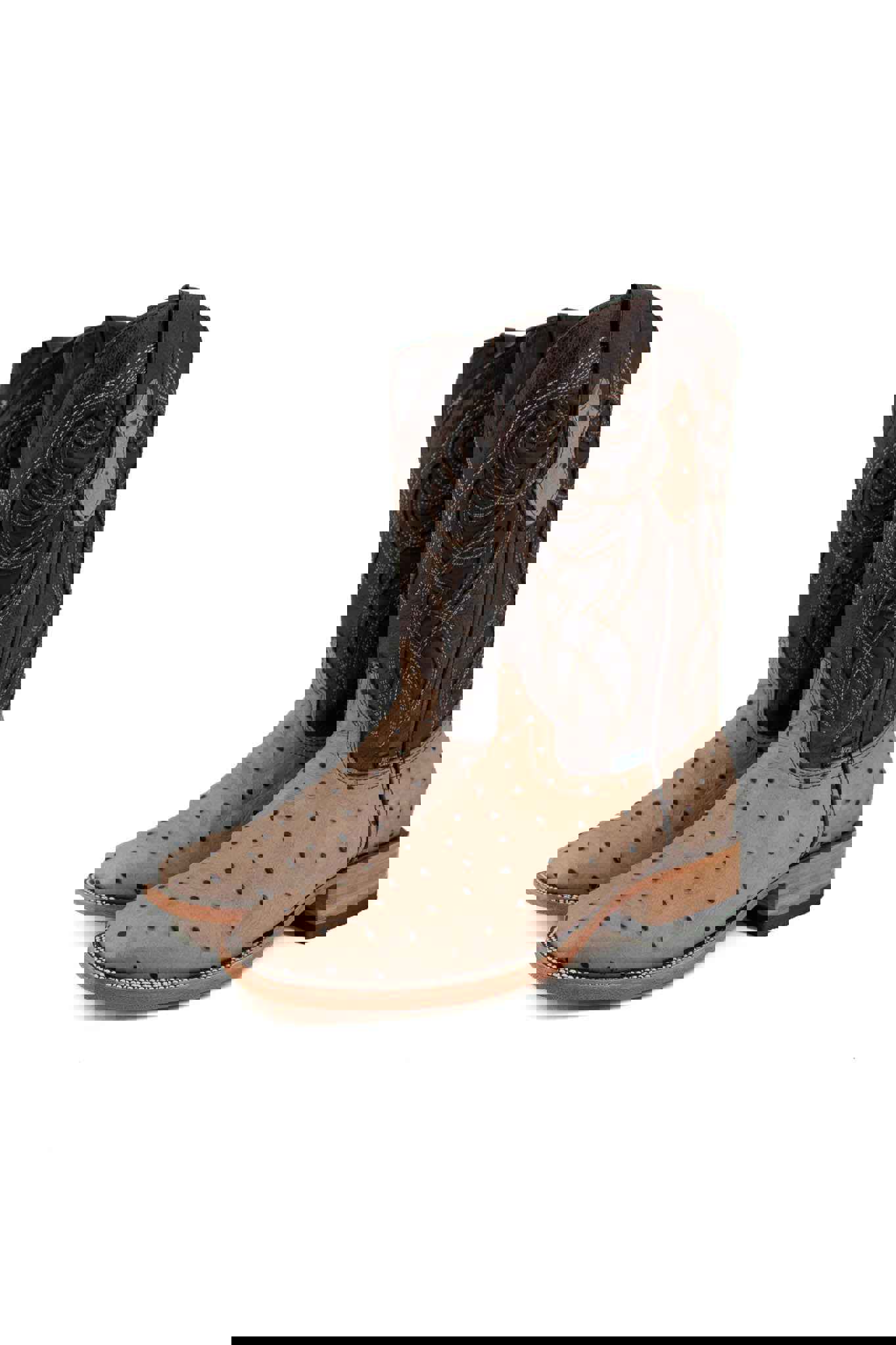 Imit Avestruz Ranch Square Toe Cowboy Boot