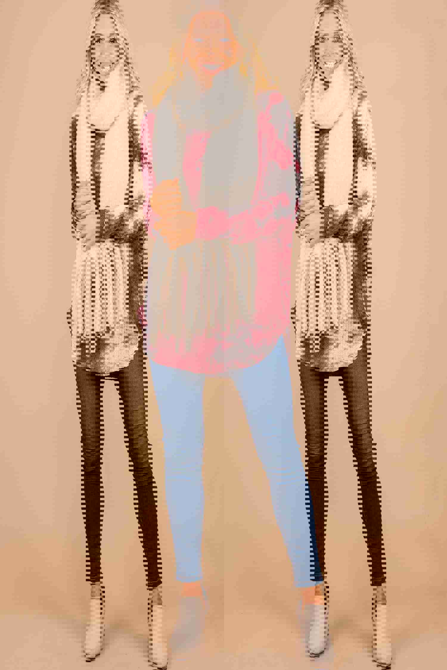 Easy Like Sunday Wine Red Tie Dye Tunic