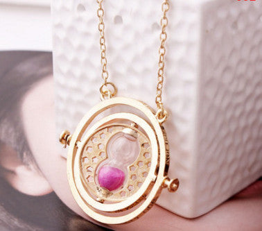 Time Turner Necklace Hourglass Vintage Pendant for Women