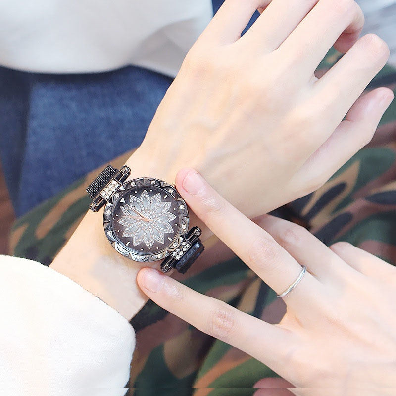 Flower Of Life Luxury Watch for Women - Stainless Steel Quartz Fashion Watch