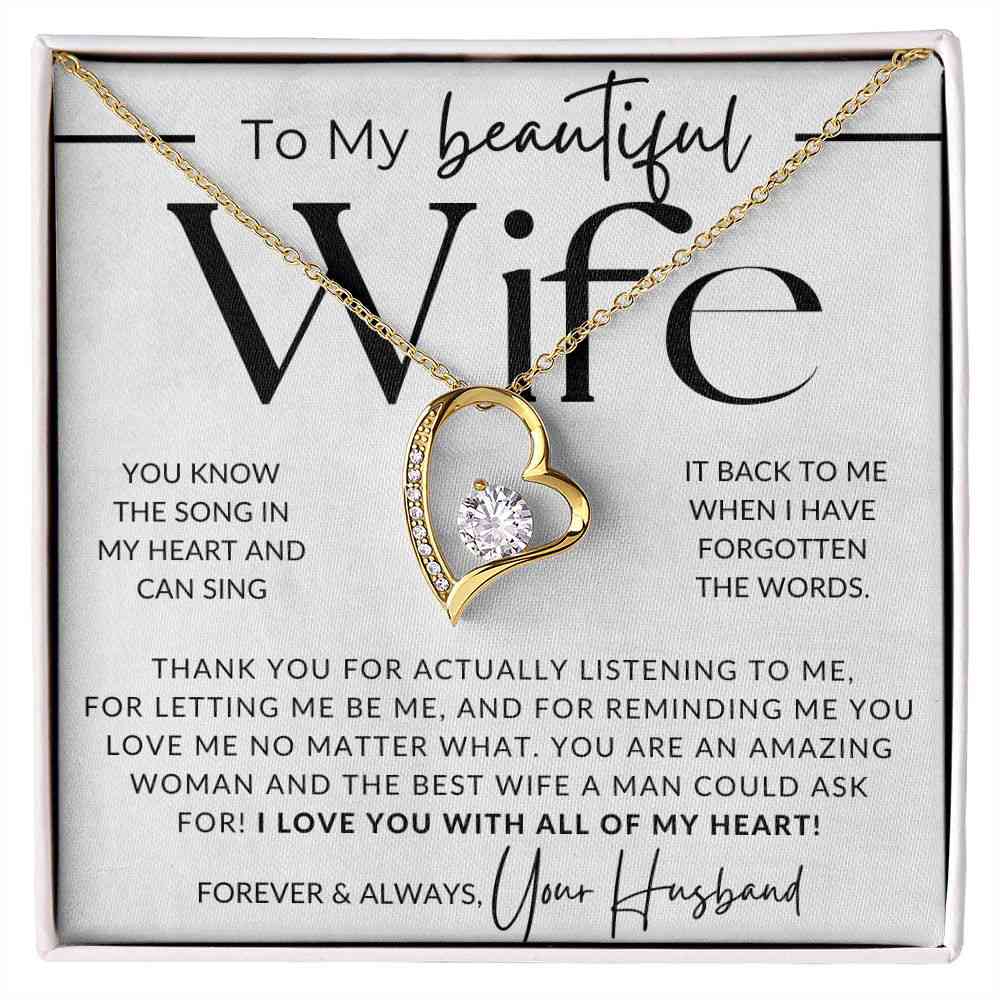 You Know The Song - Heart Pendant Necklace - Perfect Gift for Wife on Christmas, Valentine's Day, Birthday, Anniversary