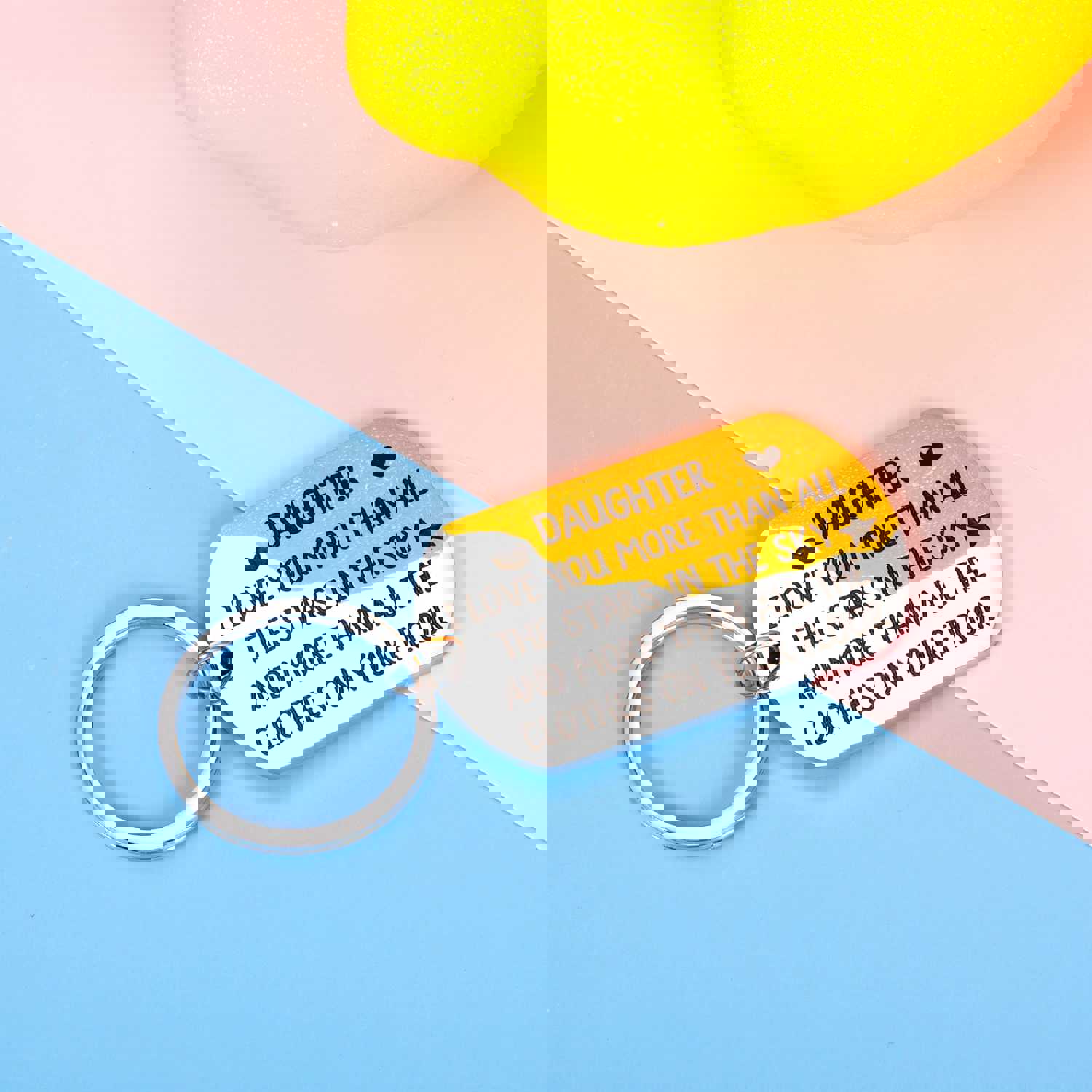 Funny I Love You Keychain Gift for Daughter - 16th 18th 21st Birthday, Christmas, Valentines Day Present from Mom Dad