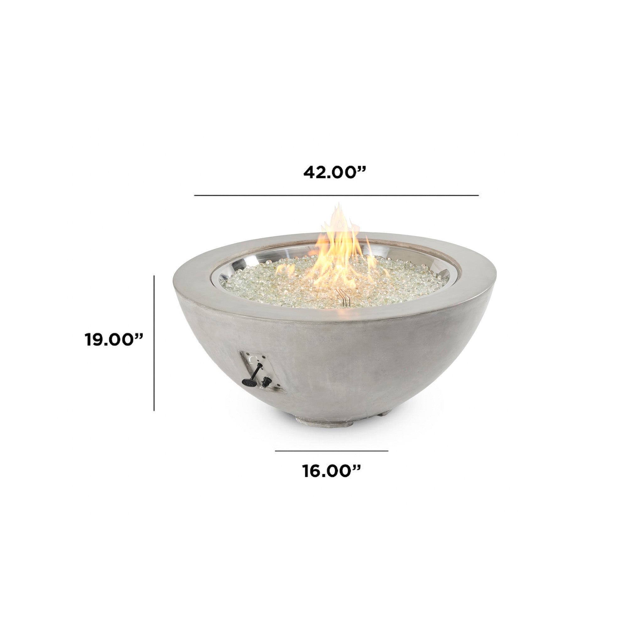42 Cove Round Gas Fire Pit Bowl - Modern Outdoor Fire Pit