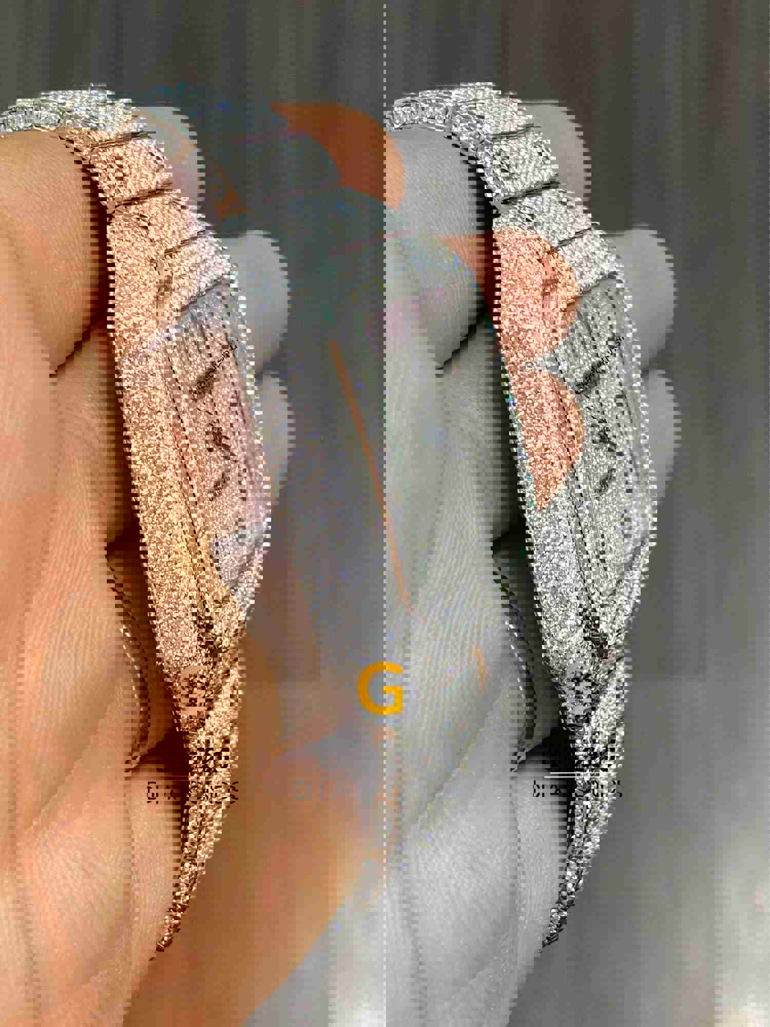 Black Arabic Numerals Fully Loaded Moissanite Hip Hop Watch