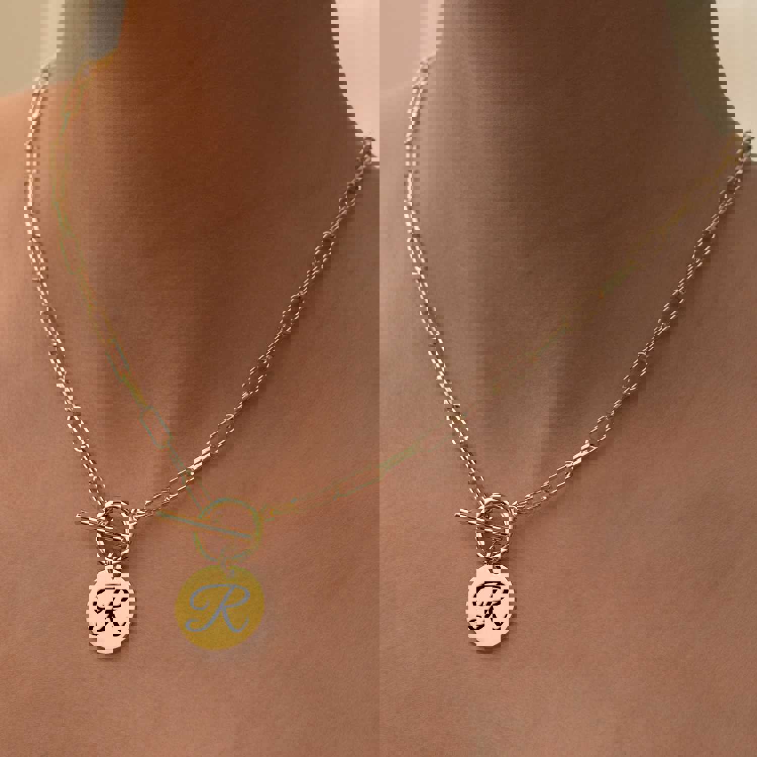 Dani Paperclip Initial Necklace - Personalized Elegant Jewelry