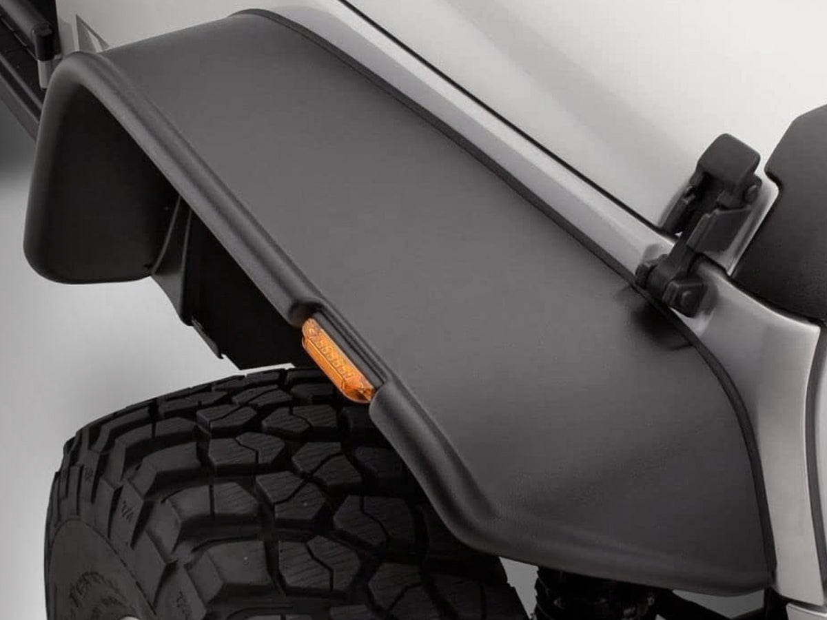 BUSHWACKER Flat Fenders - ABS Textured for 07-18 Jeep Wrangler JK & JK Unlimited