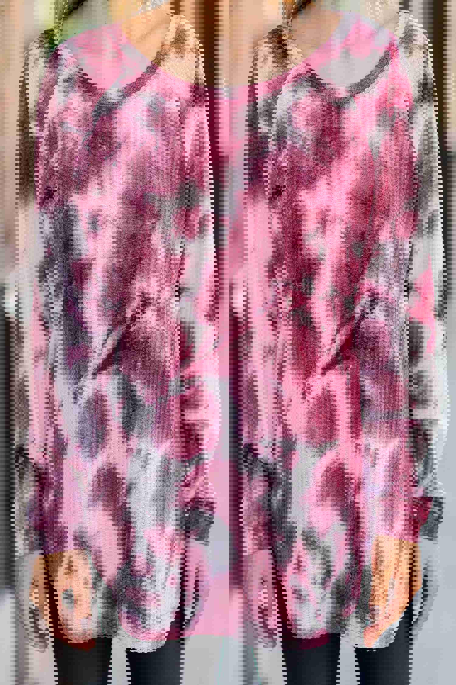 Easy Like Sunday Wine Red Tie Dye Tunic