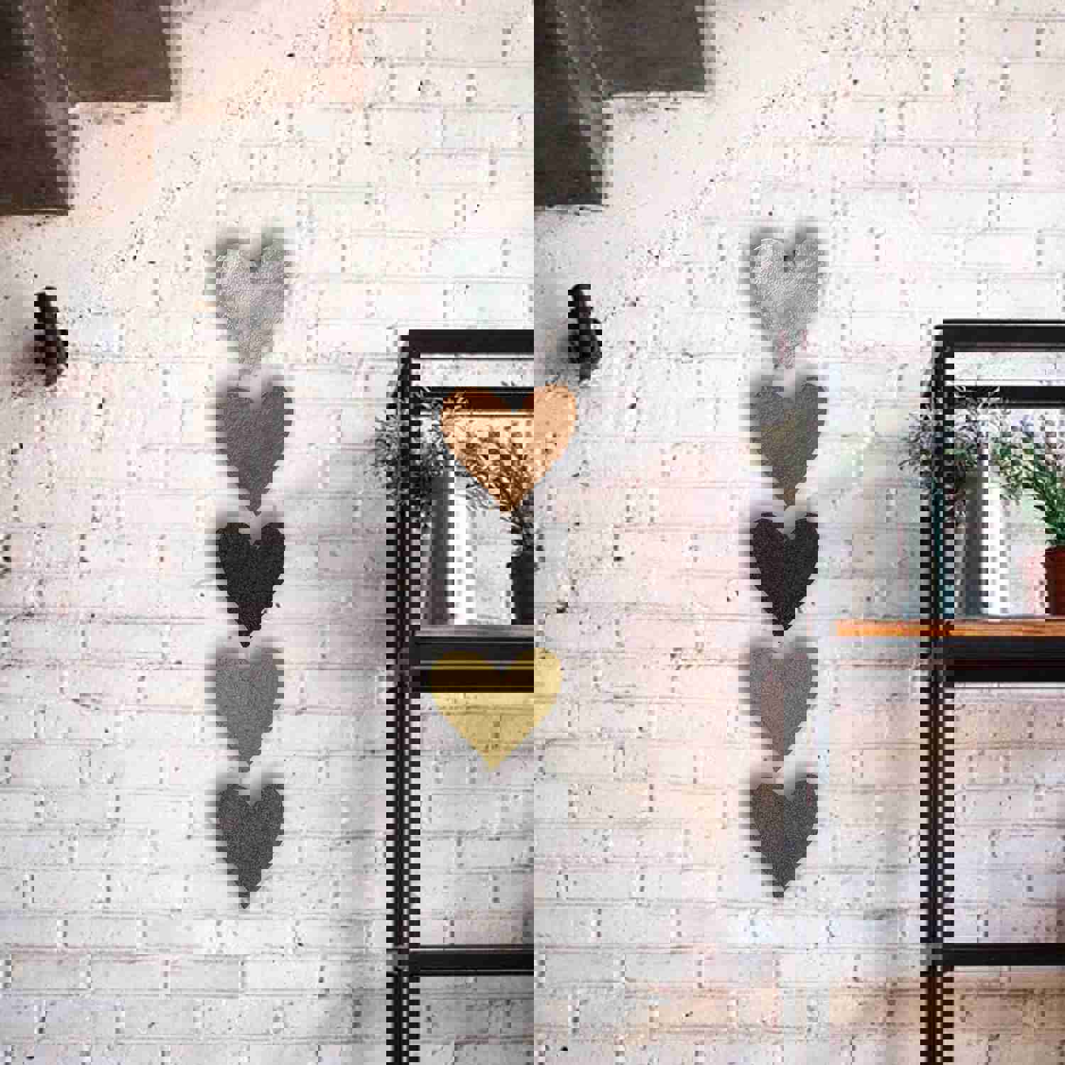 Handmade Heart Symbol Metal Wall Art - Customizable Size & Color - Free Shipping