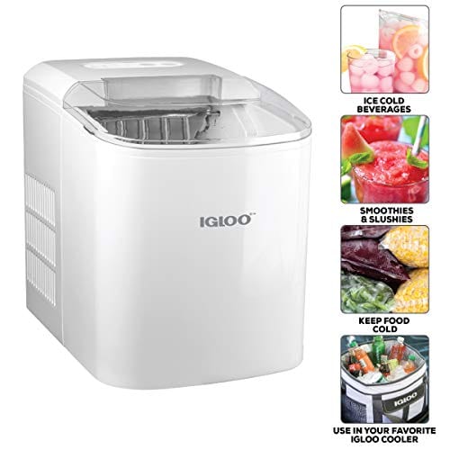 Igloo ICEB26WH Automatic Portable Electric Countertop Ice Maker Machine, 26 Pounds in 24 Hours, White
