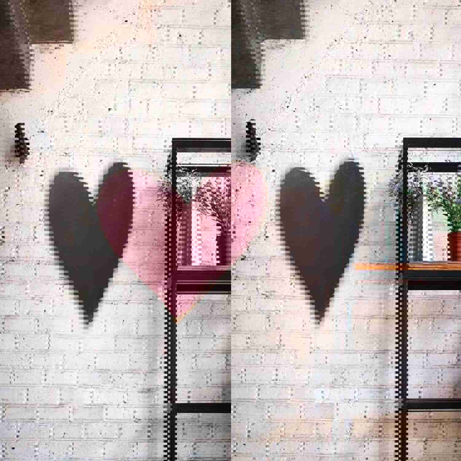 Handmade Heart Symbol Metal Wall Art - Customizable Size & Color - Free Shipping