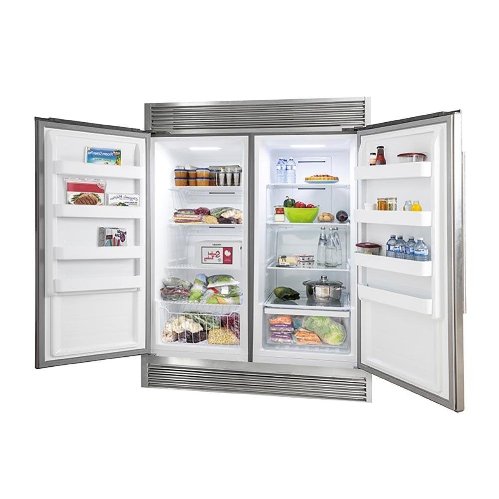 FORNO Combo Rizzuto 60'' Right and Left Swing Refrigerator/Freezer Stainless Steel 13.8 cu.ft with Grille Trim Kit