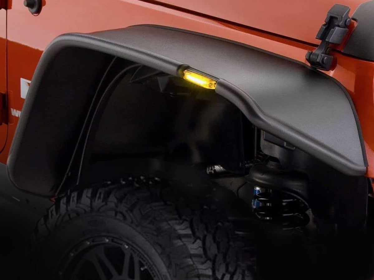 BUSHWACKER Flat Fenders - ABS Textured for 07-18 Jeep Wrangler JK & JK Unlimited