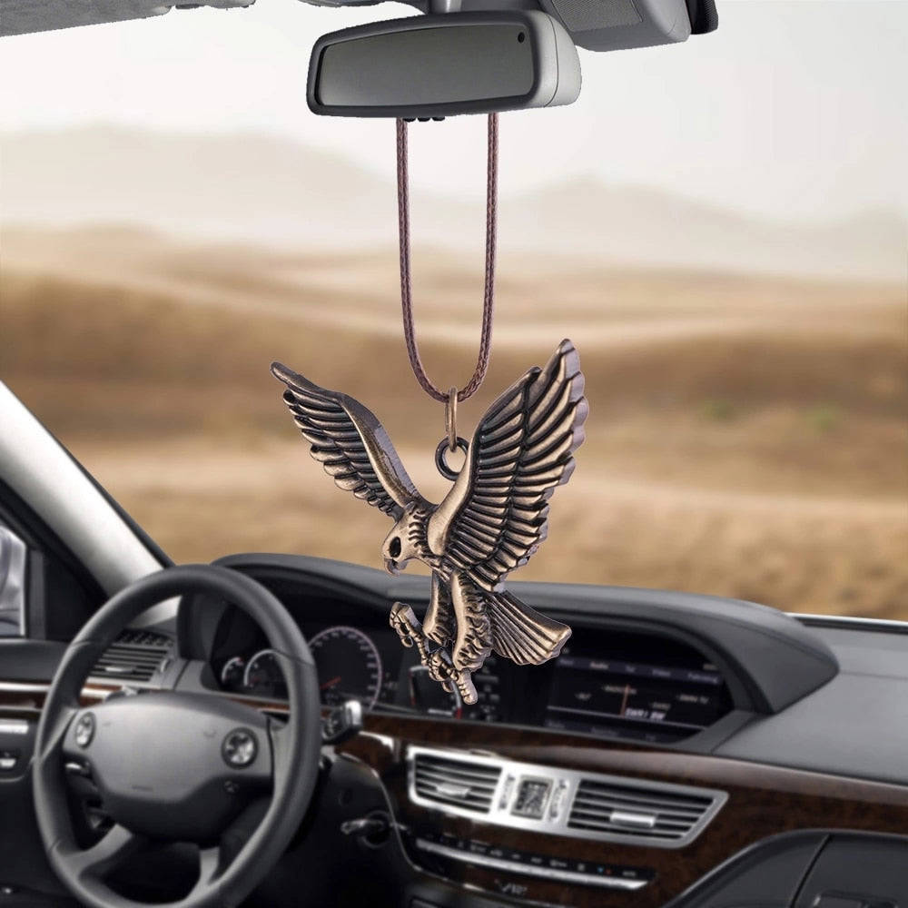 Bronze Eagle Car Pendant Ornament for Rear View Mirror Decoration