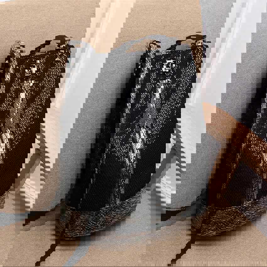 Black Genuine Leather Cool Backpack For Women - Fashion Travel Large Capacity Bag