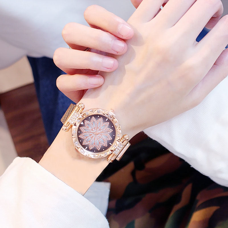 Flower Of Life Luxury Watch for Women - Stainless Steel Quartz Fashion Watch