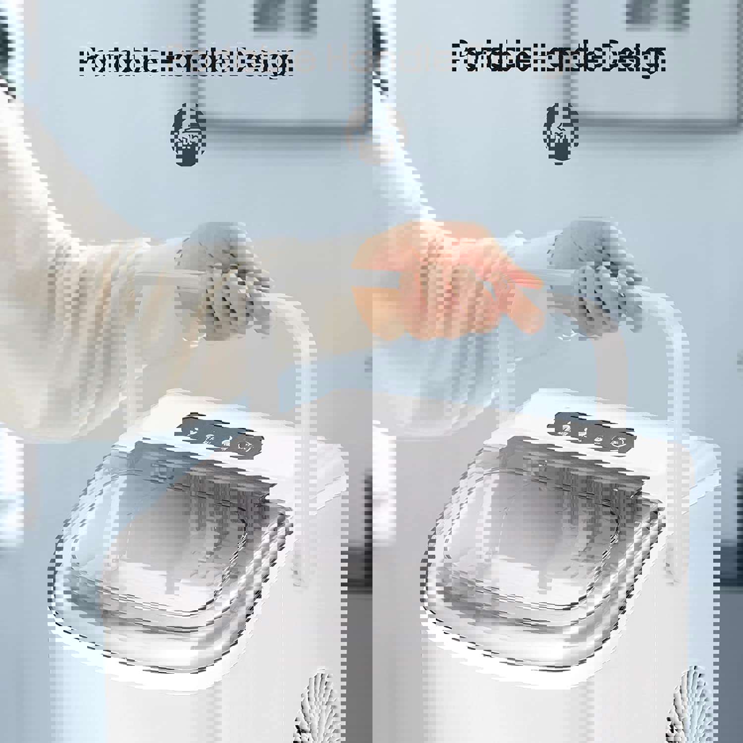 Portable Ice Maker Machine with Self-Cleaning, 26Lbs/24H, 9 Ice Cubes in 8 Mins for Home/Office/Kitchen (White)