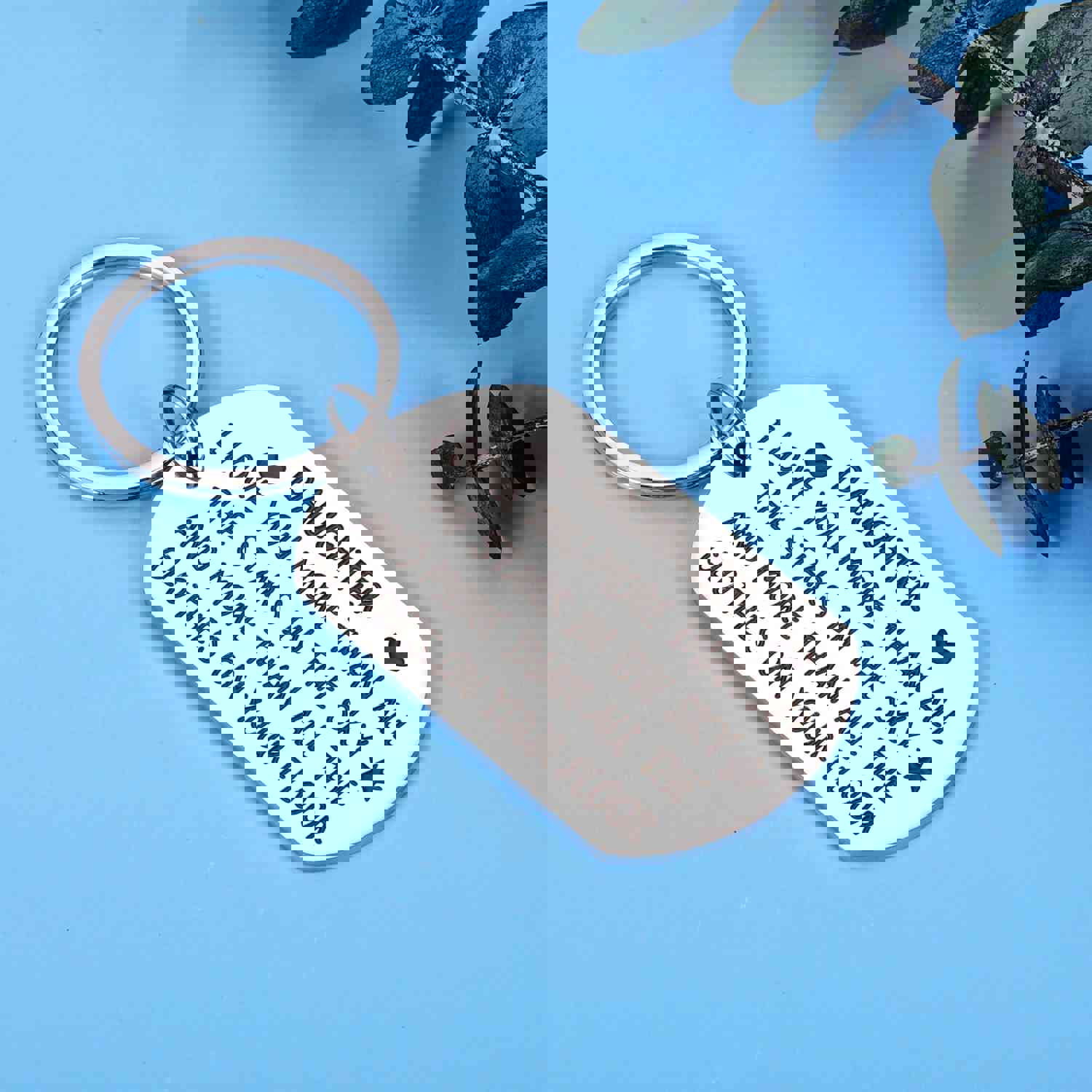 Funny I Love You Keychain Gift for Daughter - 16th 18th 21st Birthday, Christmas, Valentines Day Present from Mom Dad