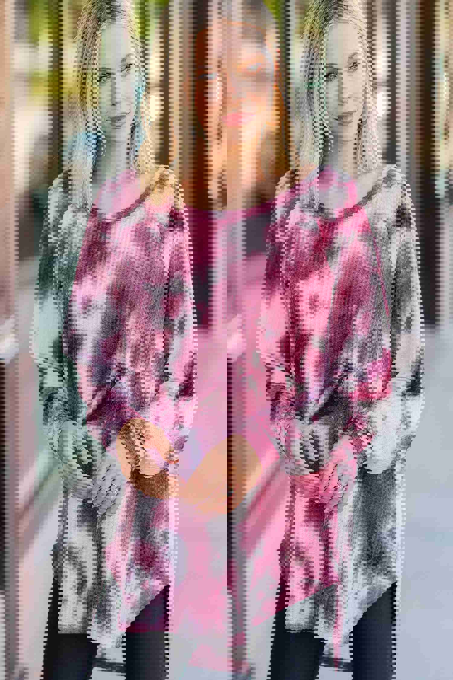 Easy Like Sunday Wine Red Tie Dye Tunic