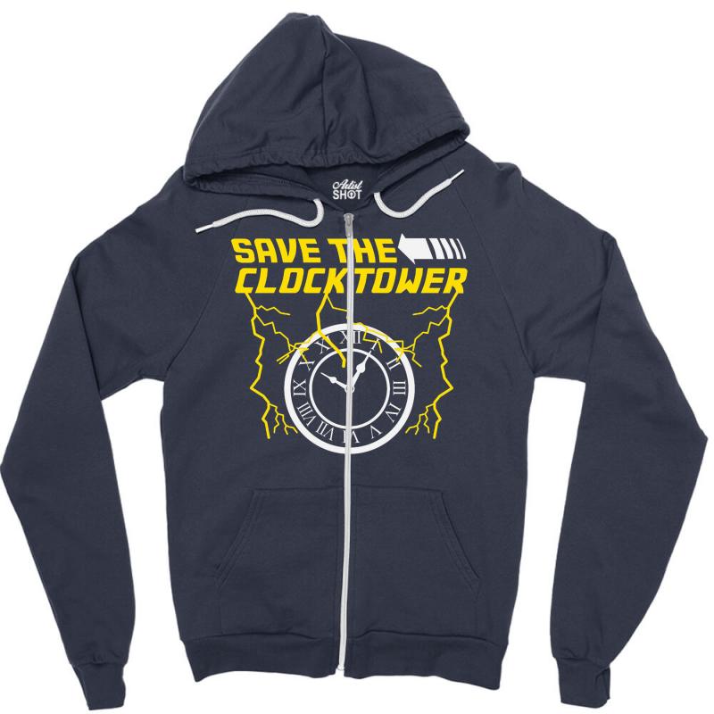 Clocktower Zipper Hoodie by MDK ART