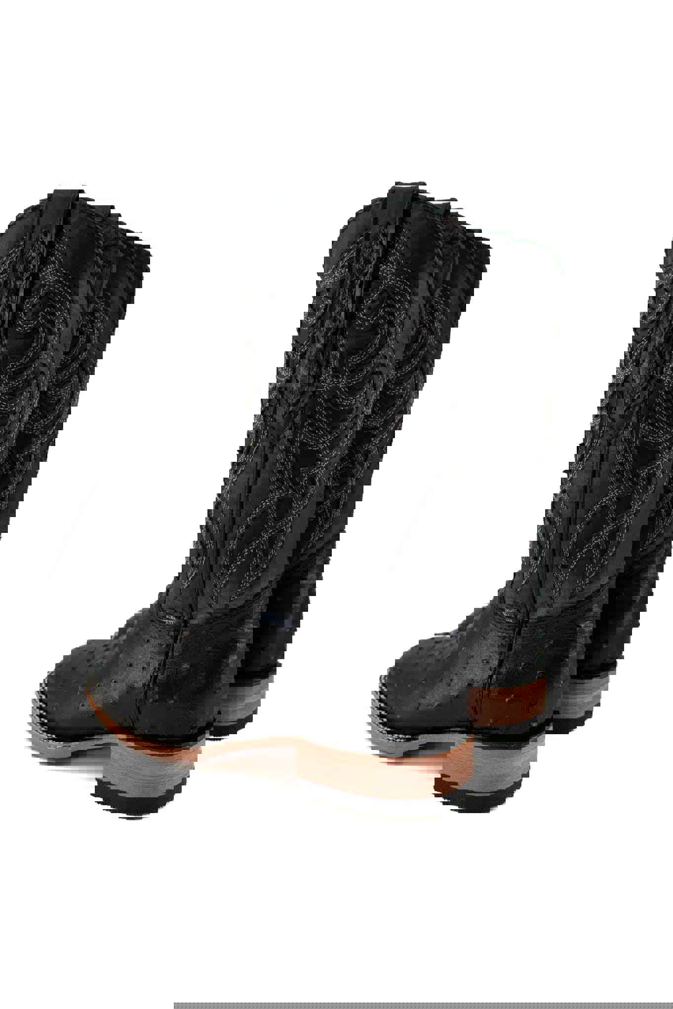 Imit Avestruz Ranch Square Toe Cowboy Boot