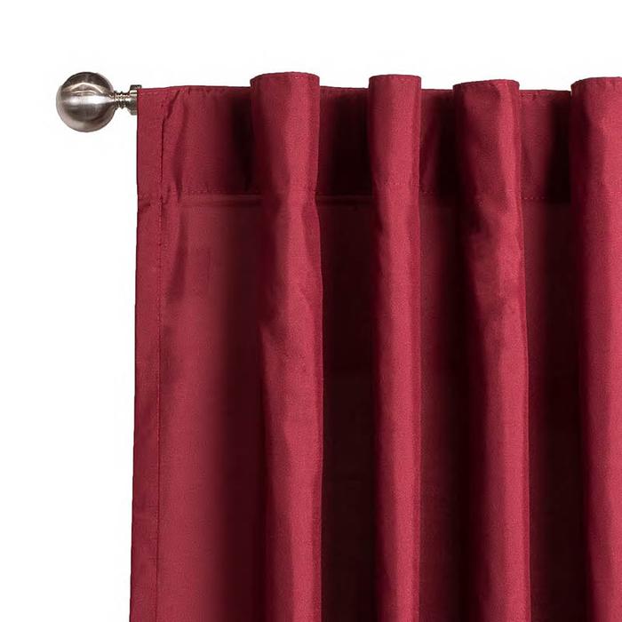 BURGUNDY VIASOFT MID LIGHT CURTAINS WINDOWS PANELS LONG 2 PCS