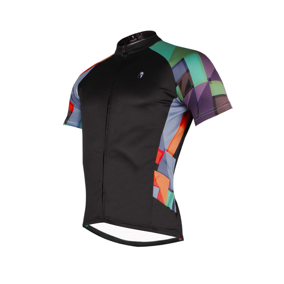 Ilpaladino Colorful Arms Breathable Black Jersey Mens Short-Sleeve Bicycling Shirt for Summer Outdoor Sports