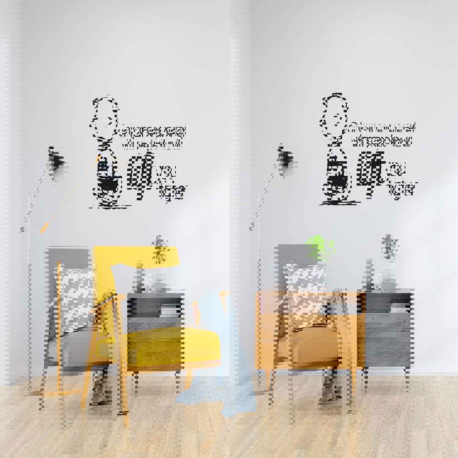 Snoopy Vinyl Wall Art Sticker Decal - Motivational Quote for Home Decor
