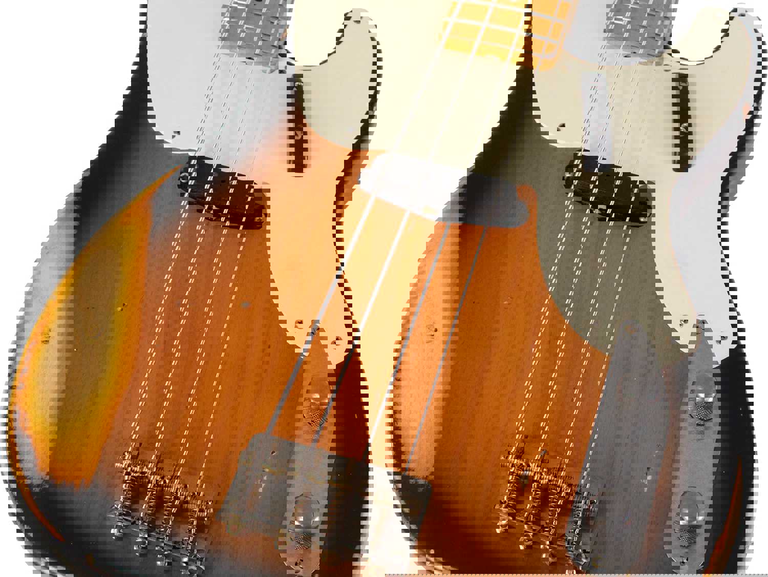 Nash PB-55 Bass Guitar, 2-Tone Sunburst, Medium Aging