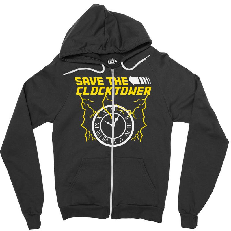 Clocktower Zipper Hoodie by MDK ART