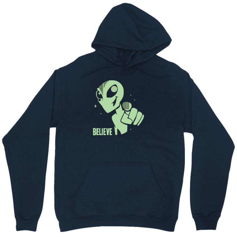 Alien Believe Space Sci Fi UFO Nerd Unisex Hoodie