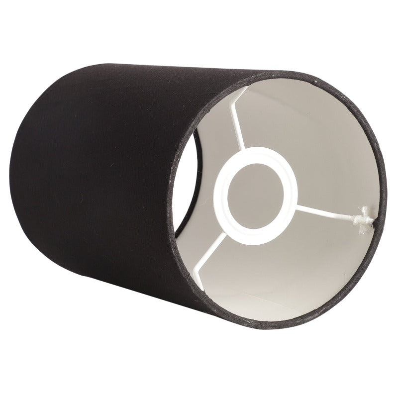 BTR CRAFTS Black Cylinder Lamp Shade, Cotton Fabric (6 Inches)