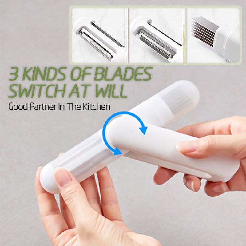360 Rotating Stainless Steel Peeler - 3 in 1 Multifunctional Kitchen Tool