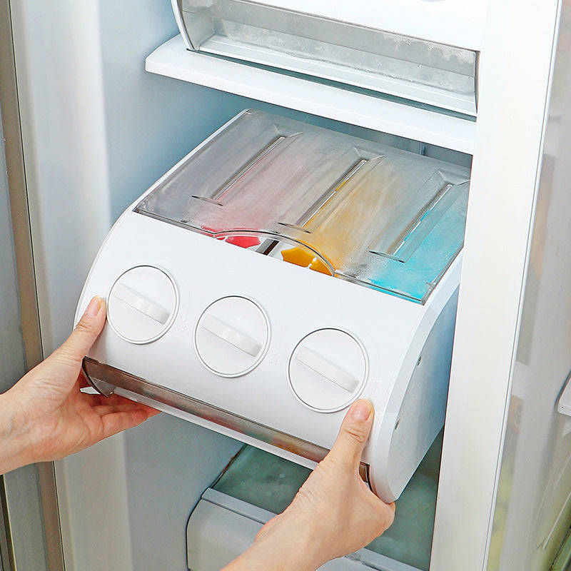 Refrigerator Storage Drawer 30 Grid Small Ice Cube Mould Box Popsicle Molds Maker Tray