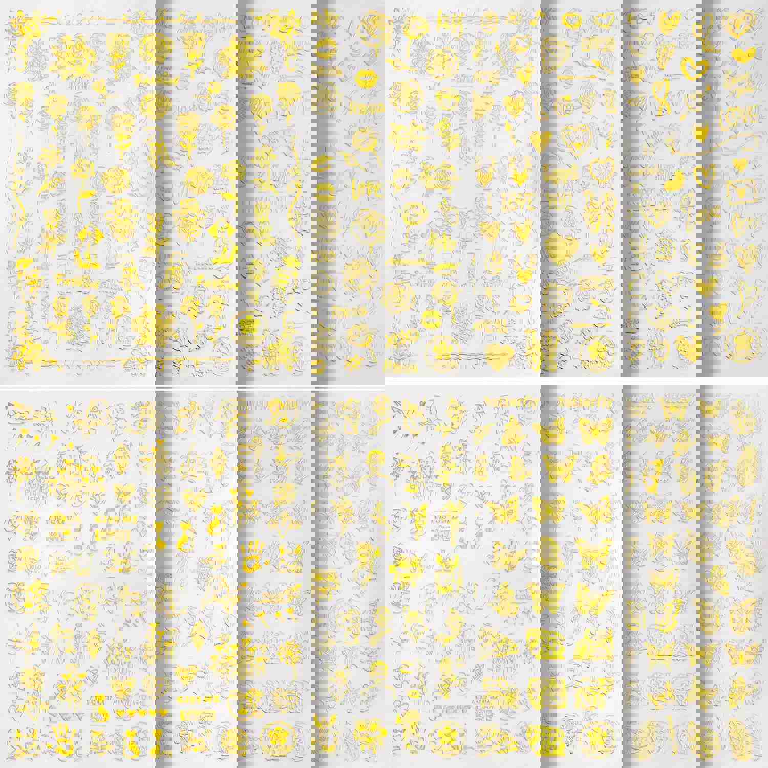 Black Nail Stickers Self-Adhesive - 8 Sheets 3D Designer Nail Art Decals