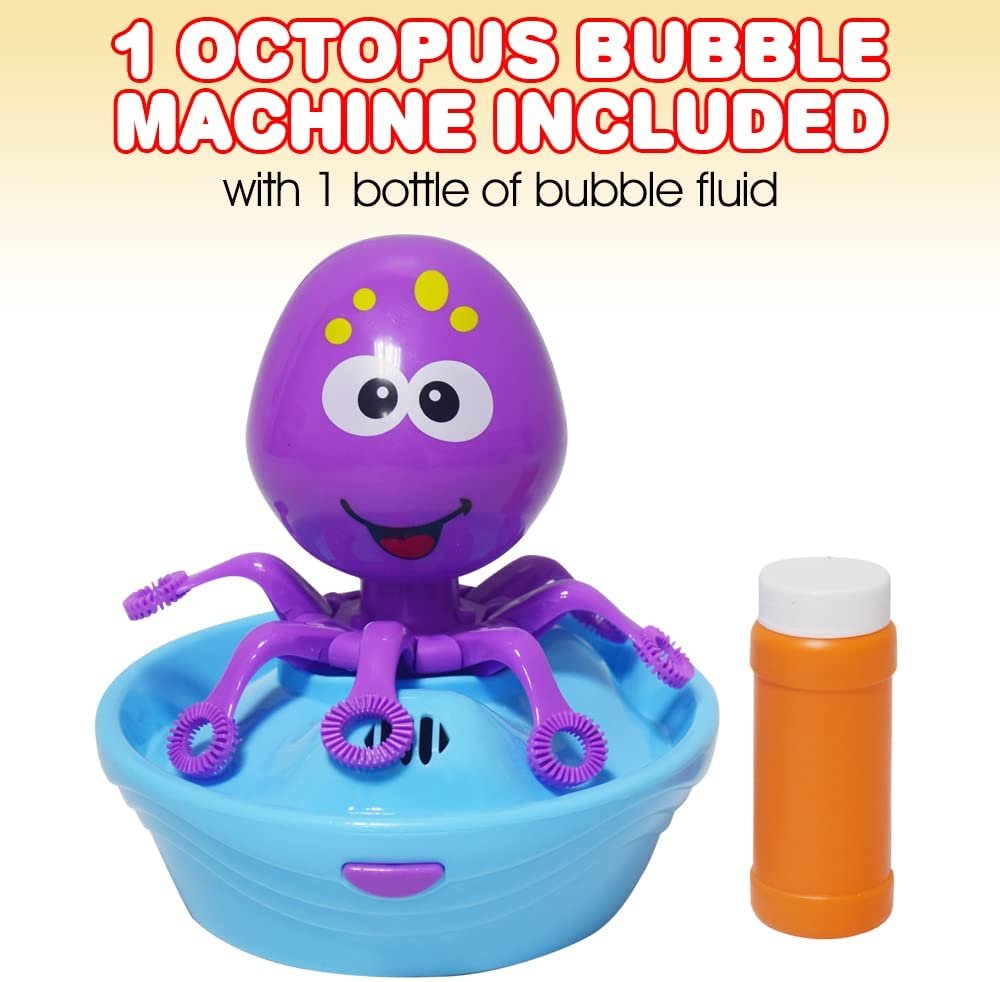 Octopus Bubble Machine for Kids with Bubble Solution, Fun Outdoor Party Toy for Boys and Girls