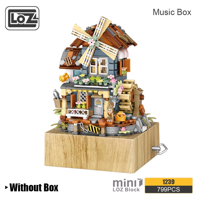 LOZ Classical Windmill House Music Box - Building Blocks Toy