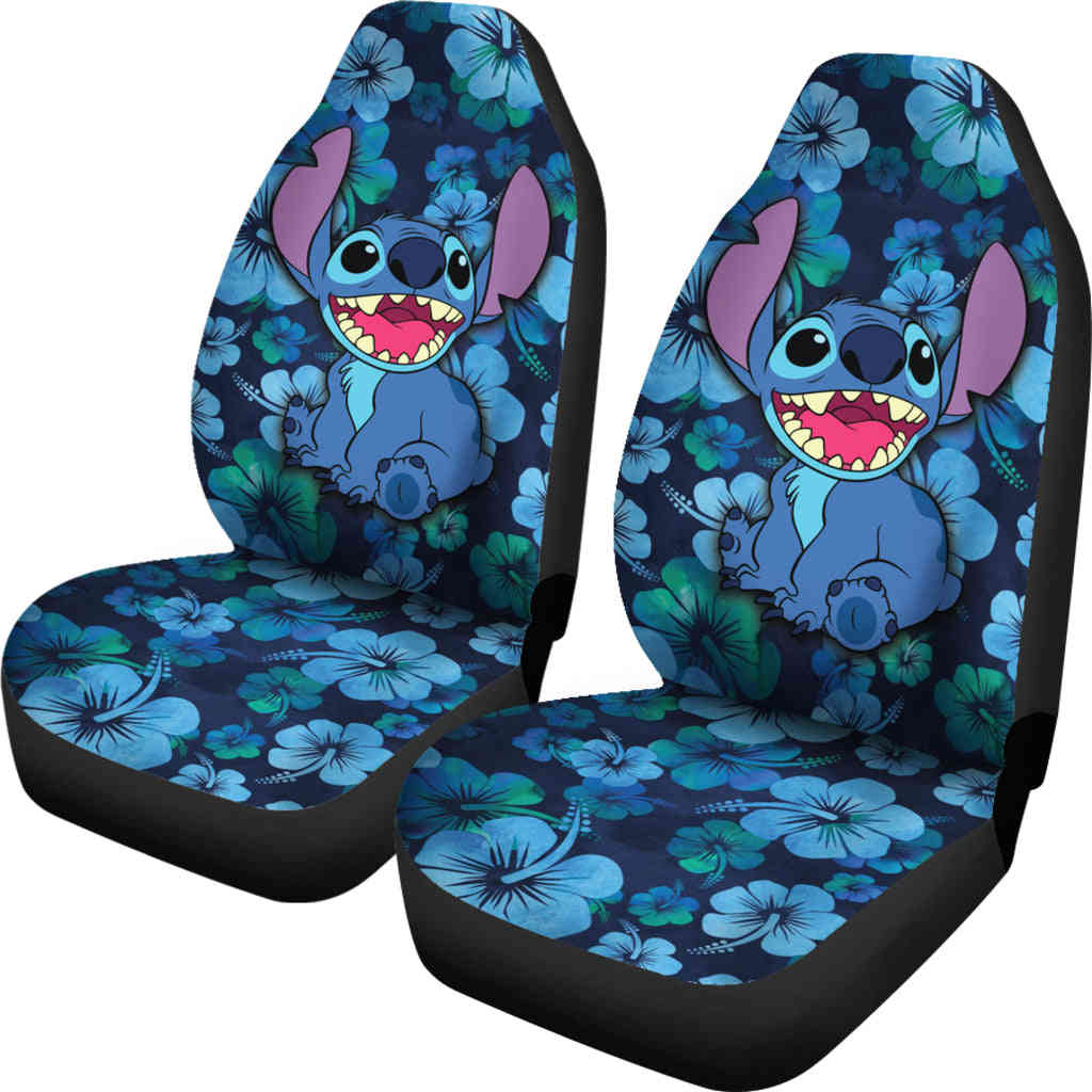 Stitch Car Seat Covers Hawaii Flowers - Custom-Made Car Accessories