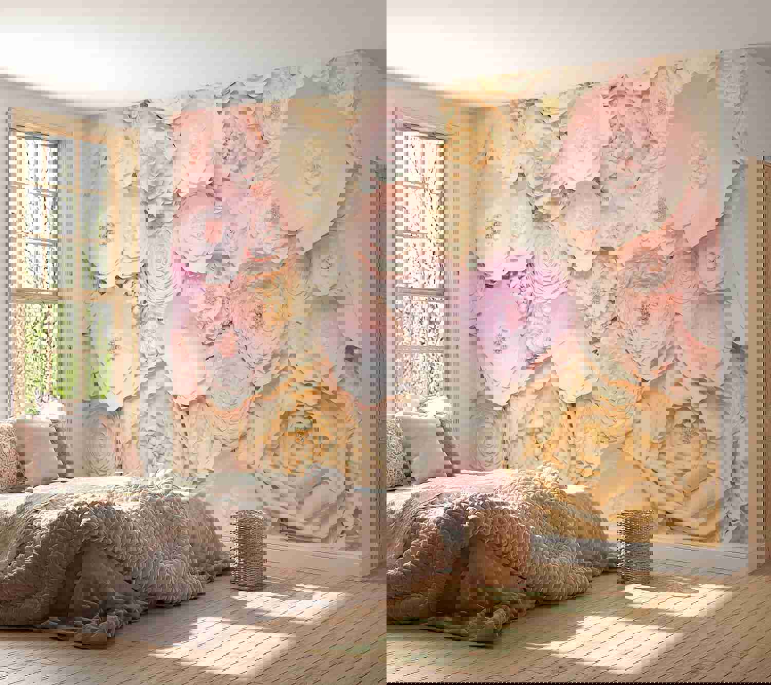 Peel & Stick Floral Wall Mural - Flower Bouquet - Removable Wall Decals