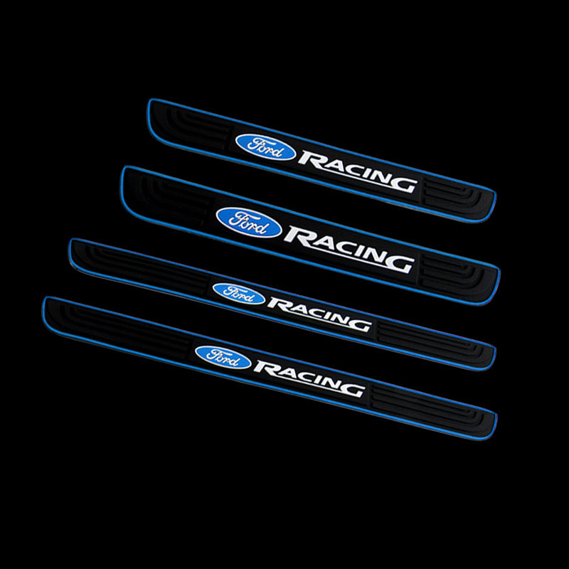 For Ford Racing Blue 3D Door Sill Scuff Panel Cover Decal Protector - Anti Scratch (4PCS)