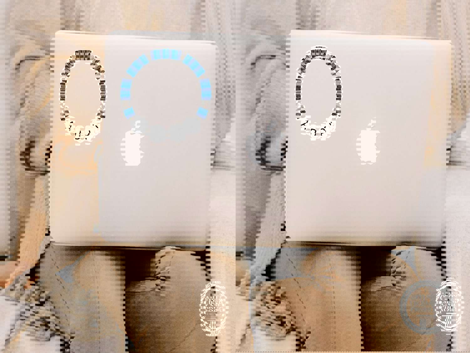 Alpha Delta Pi Vinyl Sticker - Sorority Letters Decal with Friendship Bracelet Design