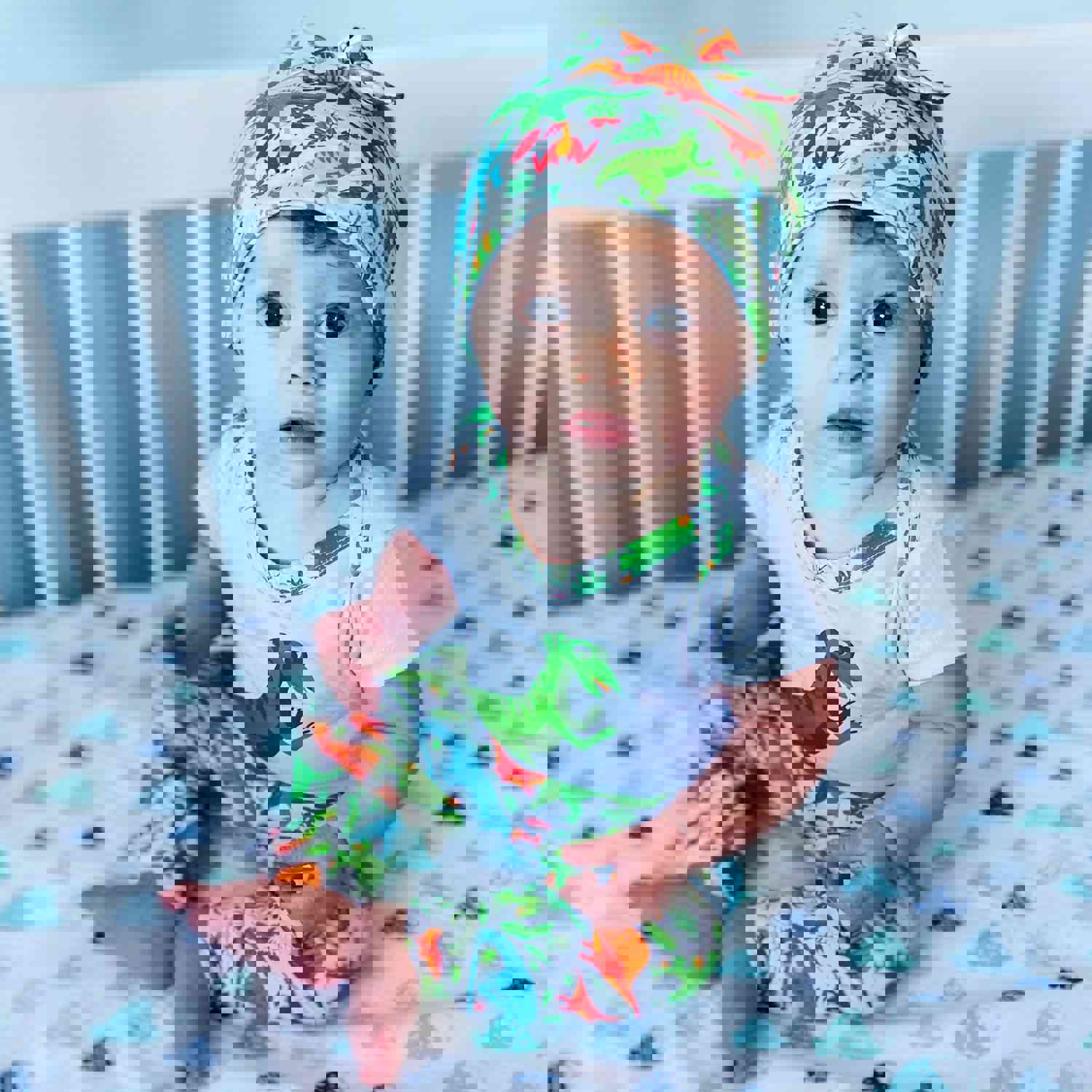 AnnLoren Baby Layette Boys Dinosaur Onesie Pants Cap 3pc Gift Set (3M - 18M)