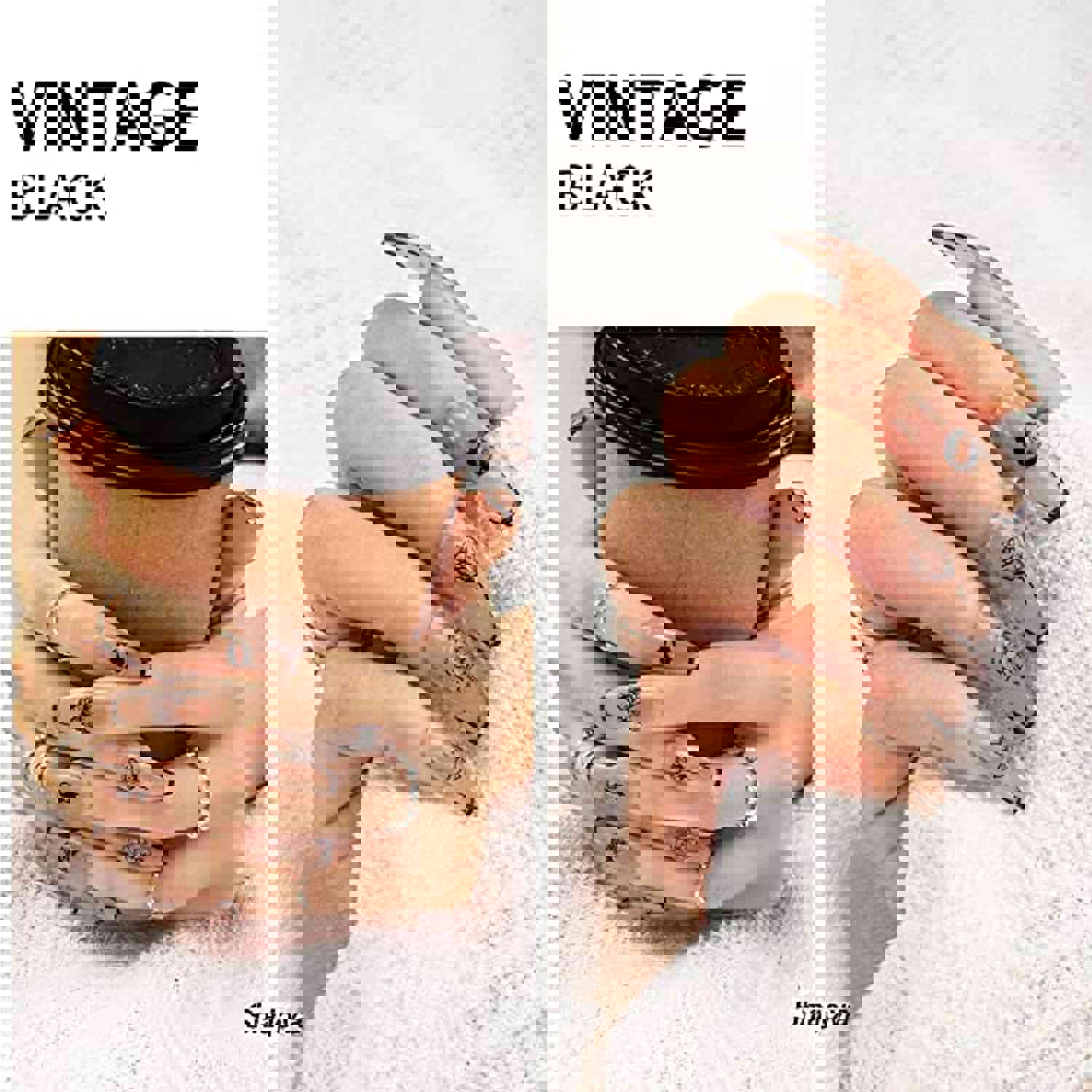 Black Nail Stickers Self-Adhesive - 8 Sheets 3D Designer Nail Art Decals