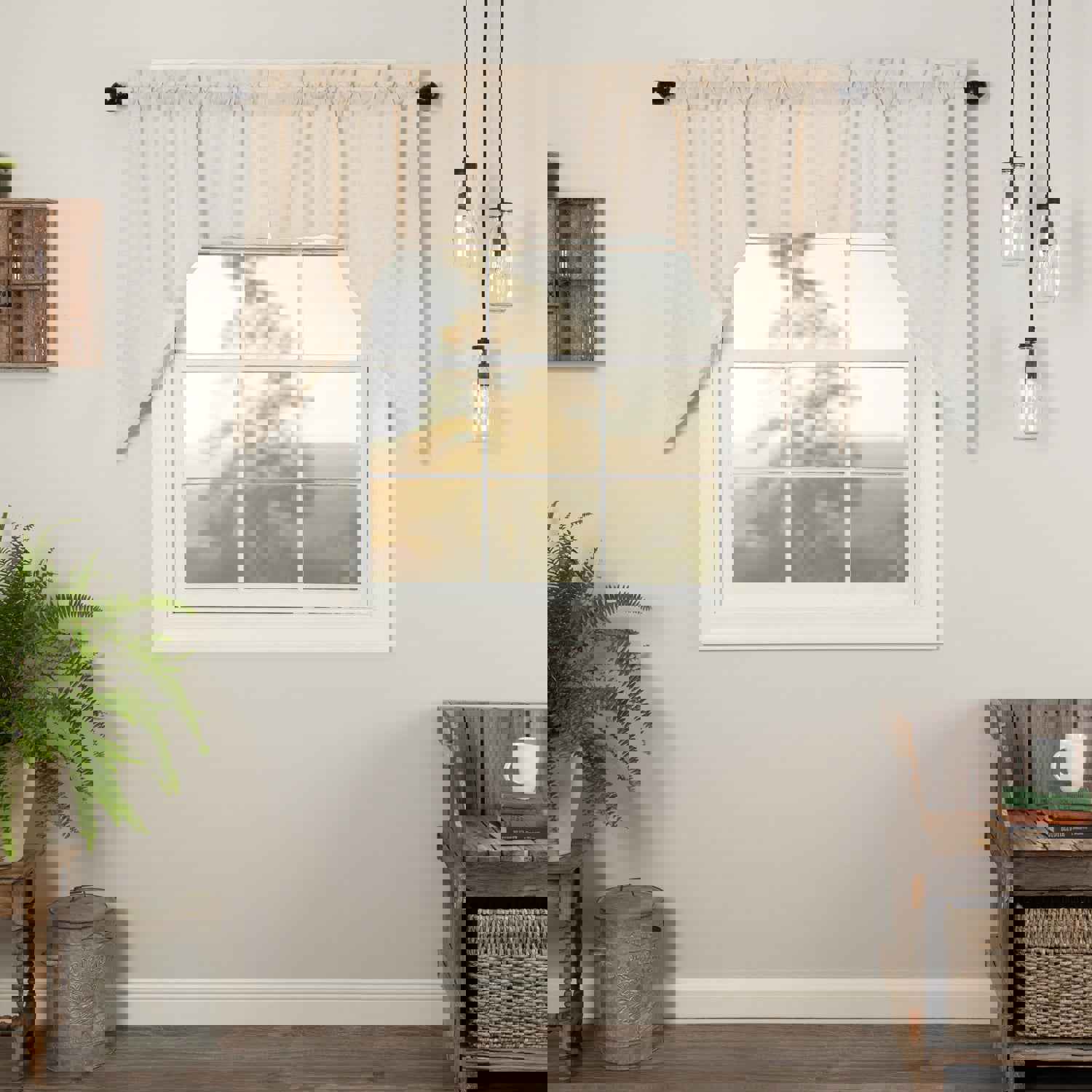 Simple Life Flax Natural Swag Set of 2 - 36x36x16 - Farmhouse Style Home Decor