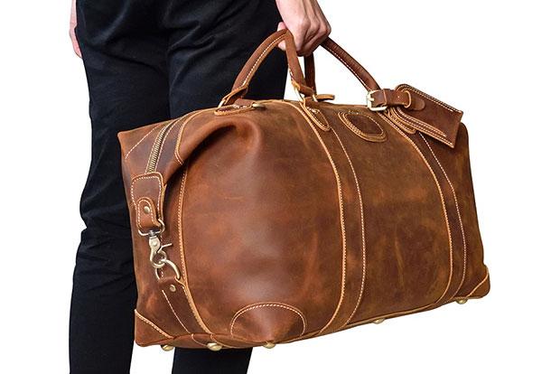 Vintage Genuine Leather Men's Duffle Bag - Weekender & Travel Bag