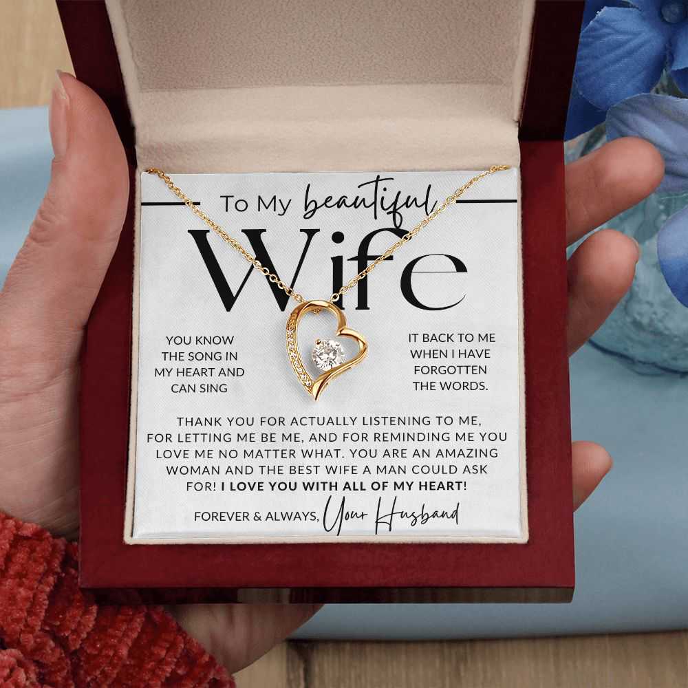 You Know The Song - Heart Pendant Necklace - Perfect Gift for Wife on Christmas, Valentine's Day, Birthday, Anniversary