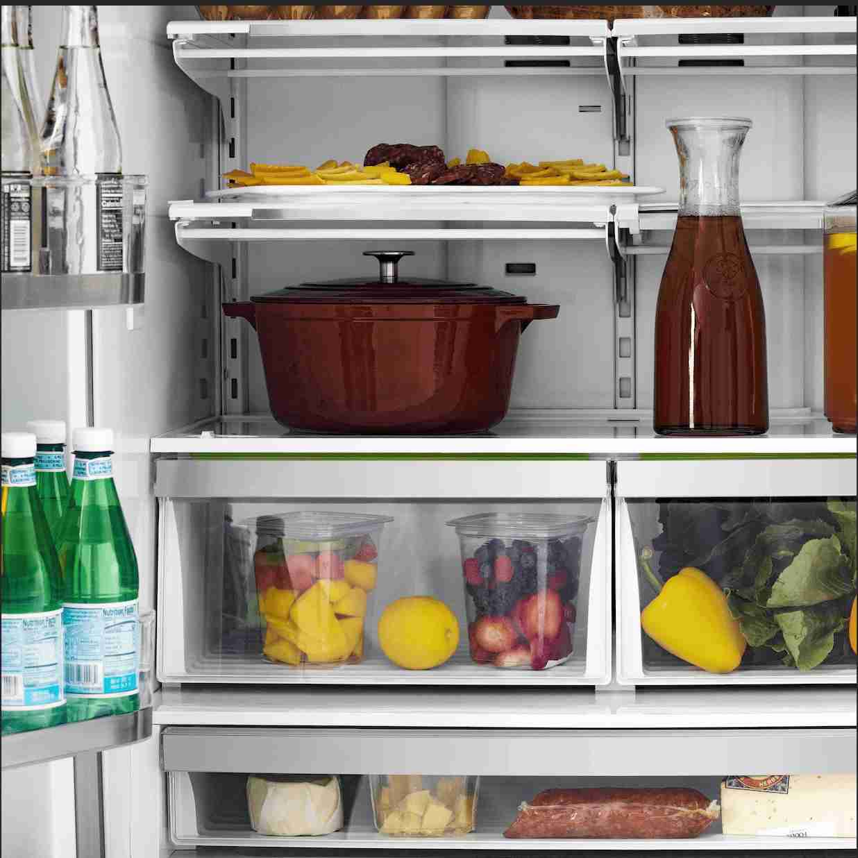 ZLINE Autograph Edition 36 French Door Refrigerator with Ice Maker - Stainless Steel & Champagne Bronze Trim